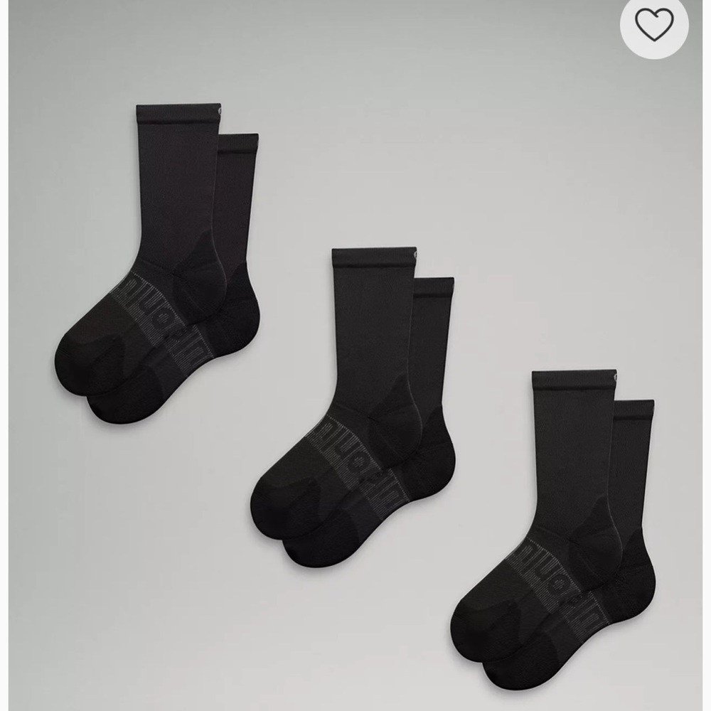 Lululemon Men's Power Stride Crew Socks
3 Pack NWT XL
